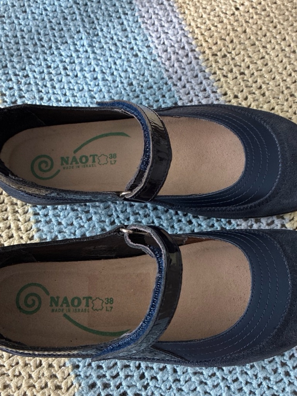 NAOT Kirei EUC Navy Blue Mary Jane’s Style With Adjustable Strap. Size 38/US7. - Picture 2 of 11